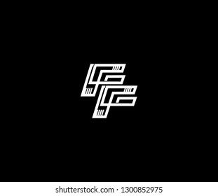 Initial Letter FF Monogram Bold Linear Sporty Modern Logo
