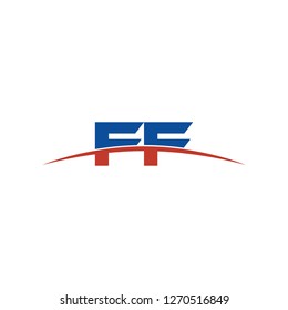 Initial letter FF overlapping movement swoosh horizon logo vector for logo company isolated in white background