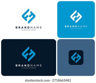 Anfangsbuchstabe FF Rotation Spiegel Rotation Symmetrie Abstrakt Modernes Vektor Logo Design Illustration