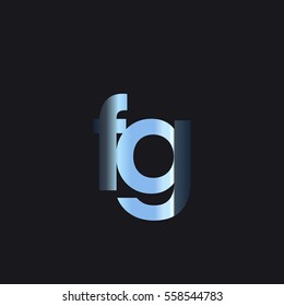 Initial letter FG chrome with dark background logo