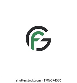 initial letter fg or gf logo vector design