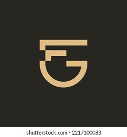 Initial letter FG or GF logo. combination of letter F and G. modern and simple logo