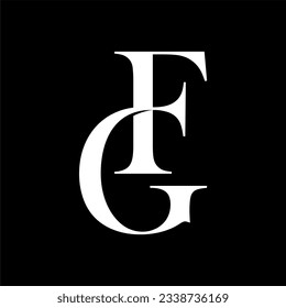 Initial letter FG or GF logo template with vintage simpliciy illustration in flat design monogram symbol