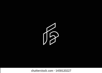 Initial letter FG GF minimal monogram art logo, gold color on black background.