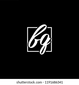 Initial letter FG GF minimalist art monogram shape logo, white color on black background
