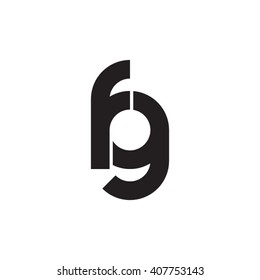 initial letter fg linked circle lowercase monogram logo black