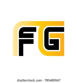 Initial Letter FG Linked Design Logo gold Black