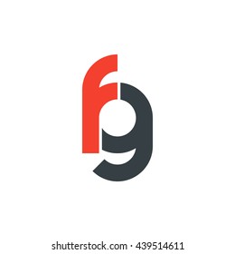 initial letter fg linked round lowercase logo red