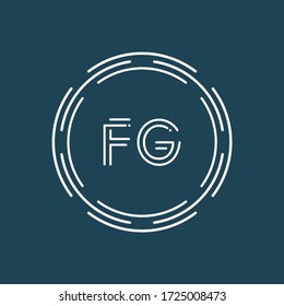 Plantilla de vectores de diseño del logotipo FG de la carta inicial. Resumen Letra de lujo FG Logotipo Vector Ilustración