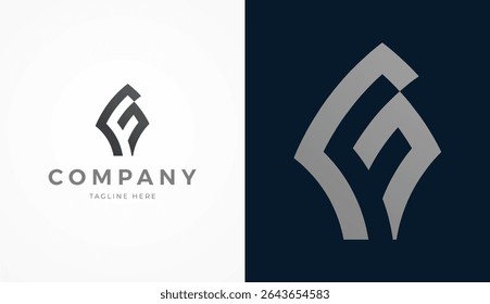 Initial Letter FG Logo Design, Stylish letter FG with two color, usable for brand and company logos, vector illustration