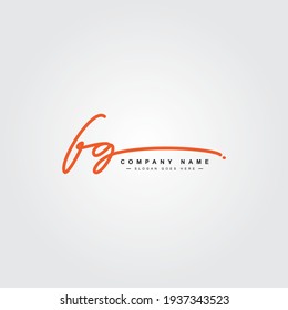 Initial Letter FG Logo - Handwritten Signature Logo.