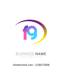 initial letter FG logotype company name, coloreful and swoosh design. vector logo for business and company identity.