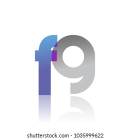 Initial Letter FG Lowercase overlap Logo Blue, pink and grey, Modern and Simple Logo Design.