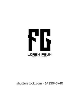 Initial letter FG minimalist art logo vector