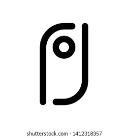 Initial letter fg minimalist typographic art monogram line business brand identity logo, black color on white background.