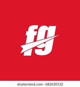 initial letter fg white logo in red background