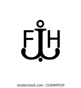Initial letter FH anchor simple logo.