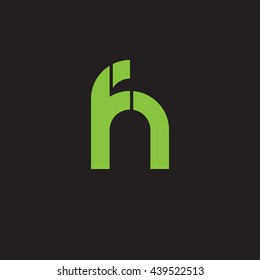 initial letter fh linked round lowercase logo green