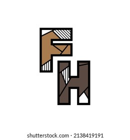 Initial letter FH logo design