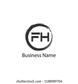Initial Letter FH Logo Template Design