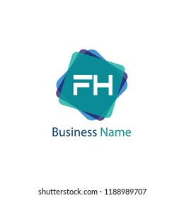 Initial Letter FH Logo Template Design