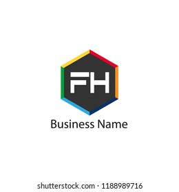 Initial Letter FH Logo Template Design