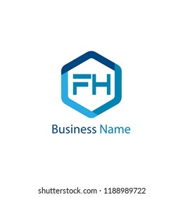 Initial Letter FH Logo Template Design