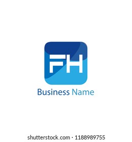 Initial Letter FH Logo Template Design