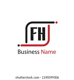 Initial Letter FH Logo Template Design