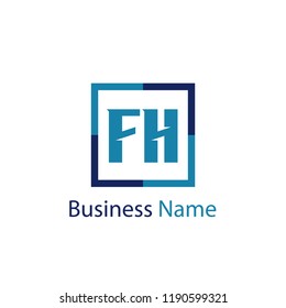 Initial Letter FH Logo Template Design