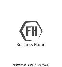 Initial Letter FH Logo Template Design