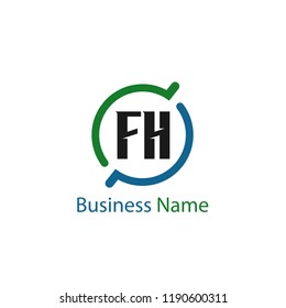 Initial Letter FH Logo Template Design