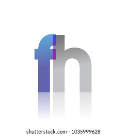 Initial Letter FH Lowercase overlap Logo Blue, pink and grey, Modern and Simple Logo Design.