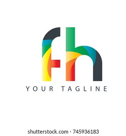 Initial Letter FH Rounded Design Logo