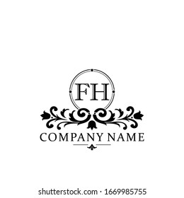 Letra inicial FH logotipo de plantilla de diseño de monograma simple y elegante