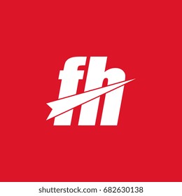 initial letter fh white logo in red background