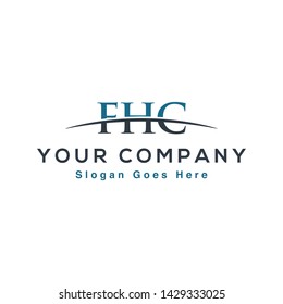 Initial letter FHC, overlapping movement swoosh horizon logo company design inspiration in blue and gray color vector
