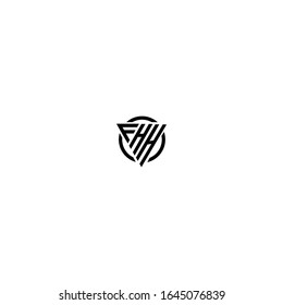 Initial Letter FHH triangle monogram cool modern logo