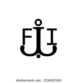 Initial letter FI anchor simple logo.