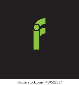 initial letter fi linked round lowercase logo green