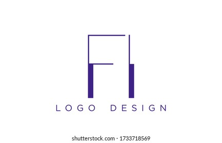 Initial Letter FI Logo Design Vector Template. Abstract Luxury Letter FI Logo Vector