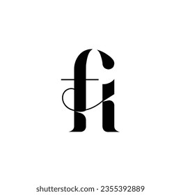 Diseño del logotipo de la letra inicial fi diseño creativo símbolo moderno monograma