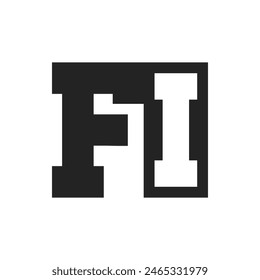 Initial Letter FI Logo Design Template. FI Logo