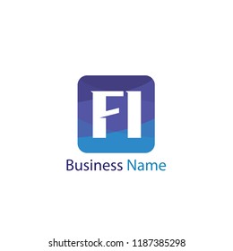 Initial Letter FI Logo Template Design