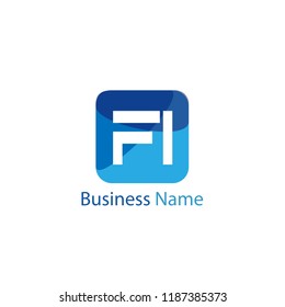 Initial Letter FI Logo Template Design