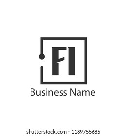 Initial Letter FI Logo Template Design