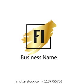 Initial Letter FI Logo Template Design