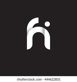 initial letter fi modern linked circle round lowercase logo white black