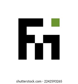 initial letter Fi square logo vector