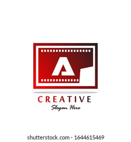 Initial Letter A Film SImple Logo With Gradient